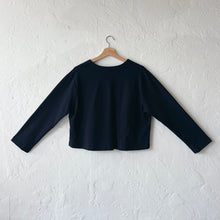 Load image into Gallery viewer, Pacific Cotton | Button Front Crop Cardigan in Black
