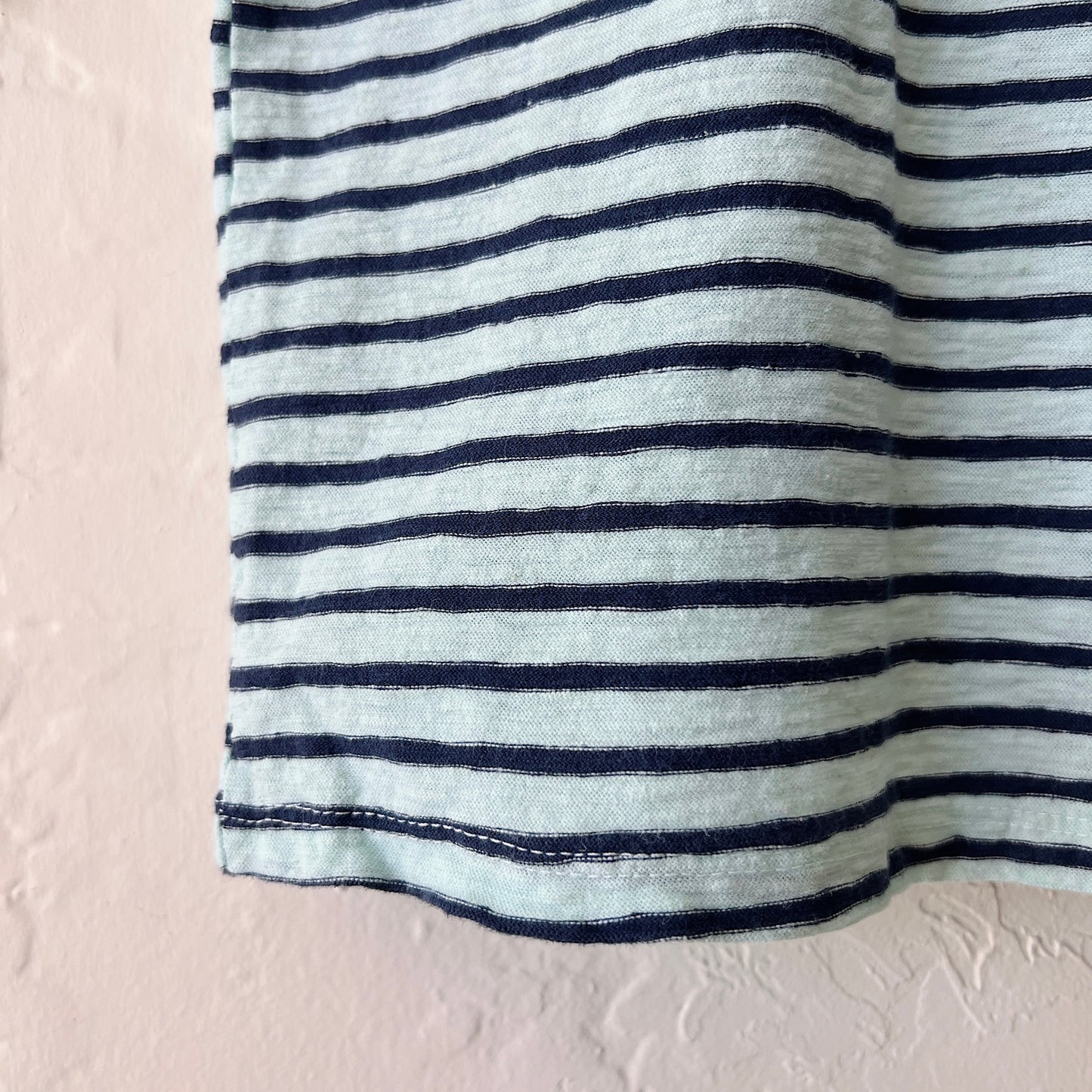 Elbow Sleeve Top in Fountain & Navy Stripe
