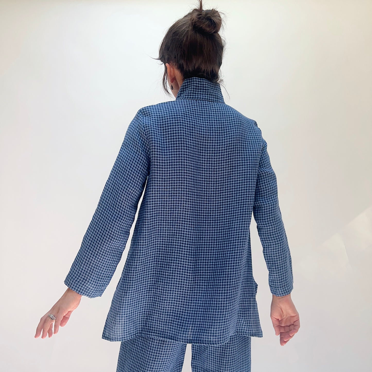 Linen Mini Check Shirt