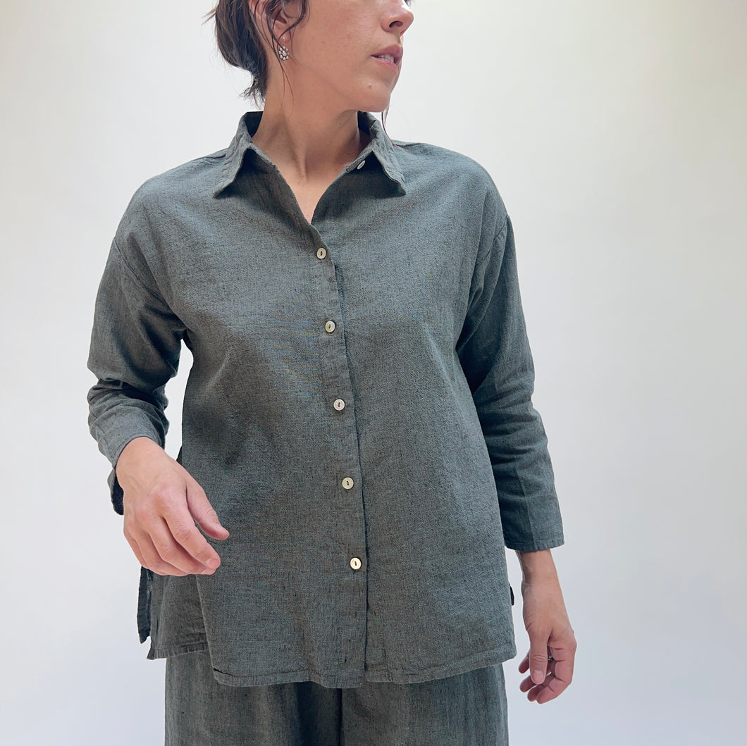 Cut Loose | Swing Blouse in Clay Crosshatch