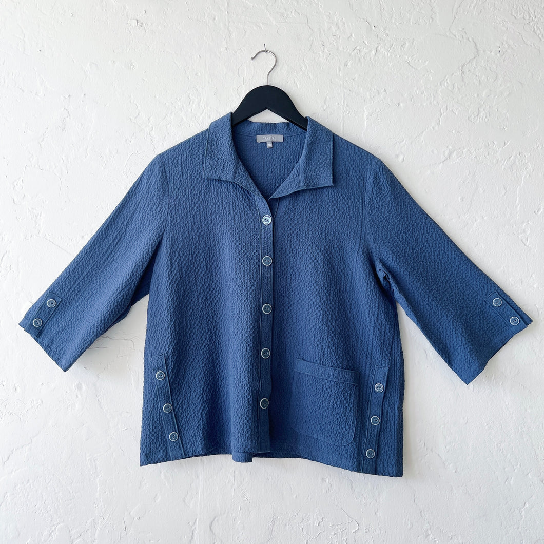 Habitat | Pucker Weave Perfect Shirt in Indigo