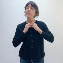 Load image into Gallery viewer, North Star Base | Snap Front Cardigan in Black
