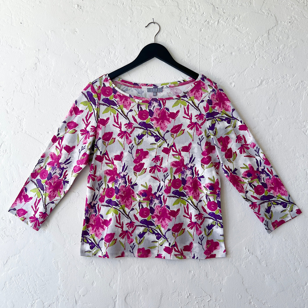 Spring Rib Floral Everyday Tee in Berry