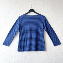 Load image into Gallery viewer, Cut Loose | 3/4 Sleeve Boatneck Top in Admiralty &amp; Navy Stripe
