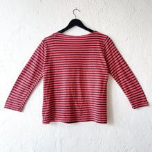 Load image into Gallery viewer, Cut Loose | 3/4 Sleeve Boatneck Top in Harbor Red &amp; Navy Stripe
