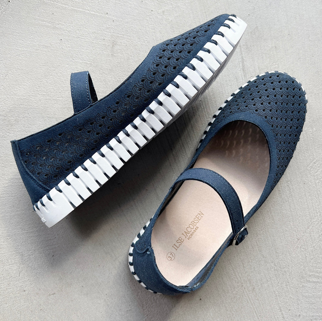 Ilse Jacobsen | Tulip Mary Jane Ballet Flats in Dark Indigo