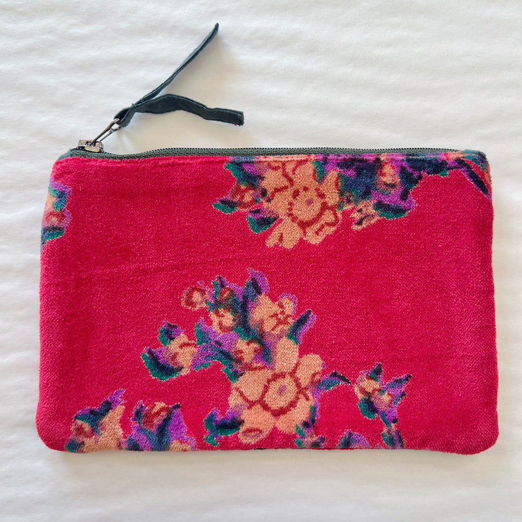 Velvet Napoli Pouch in Red Sakura