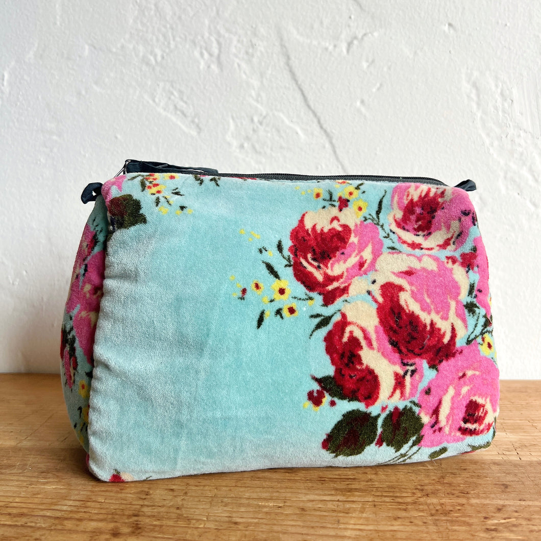 Velvet Pouch in Light Blue