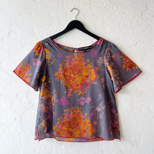 Load image into Gallery viewer, Little Journeys | Twilly Blouse in Charcoal Big Roses
