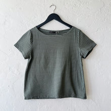 Load image into Gallery viewer, Cut Loose | Short Sleeve Tee In Black &amp; Clay Stripe
