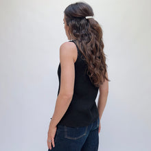 Load image into Gallery viewer, Cut Loose | Linen V-Neck Bias Tank in Black
