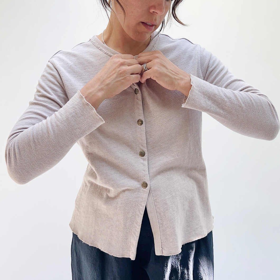 North Star Base | Snap Front Cardigan in Cloud