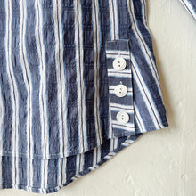 Load image into Gallery viewer, Palm Beach Stripe Ribbon Trim Tunic in Indigo
