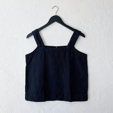 Load image into Gallery viewer, Cut Loose | Square Neck Linen Tank in Black
