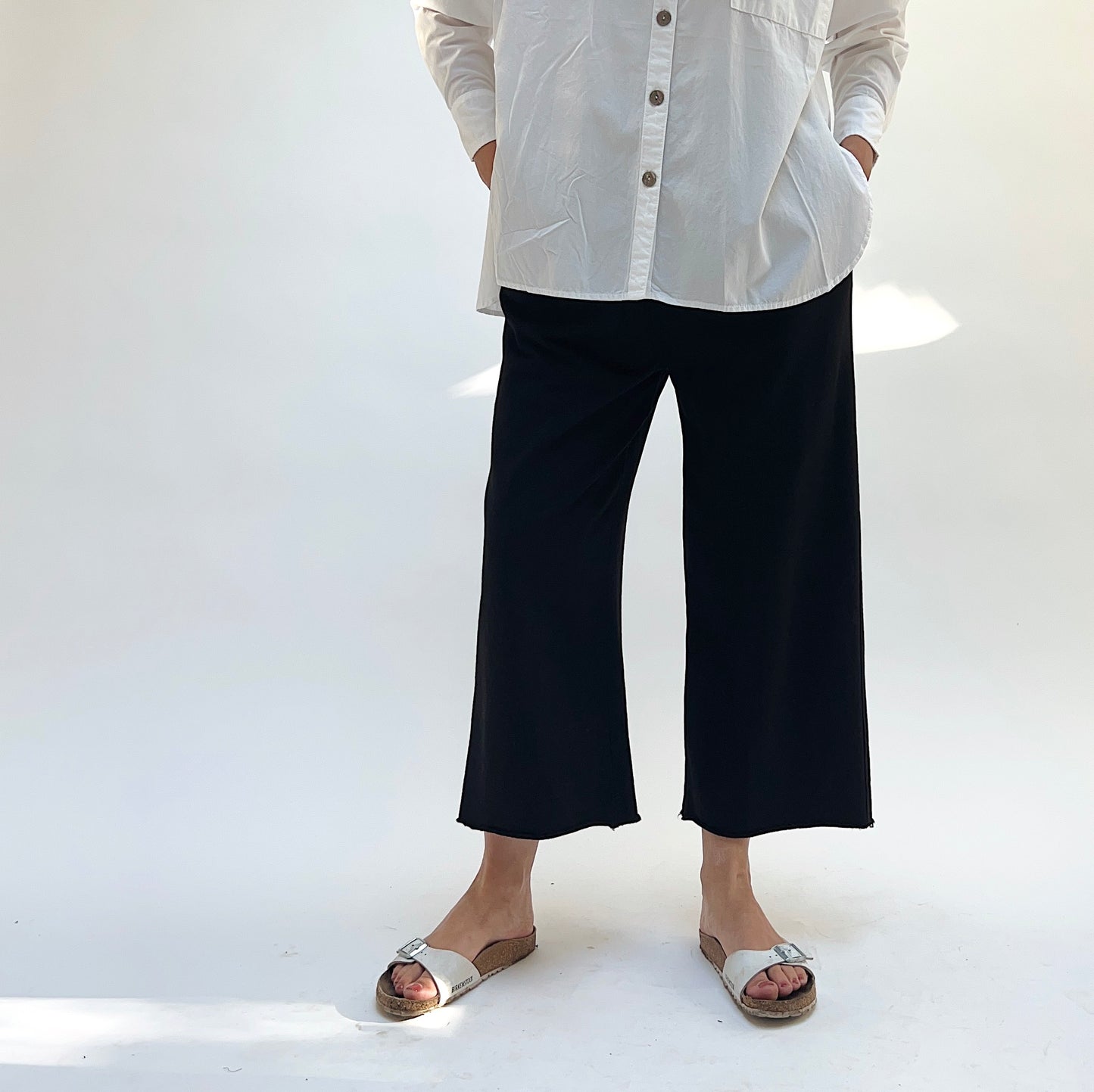 Eleven Stitch | Rib Crop Pant in Black