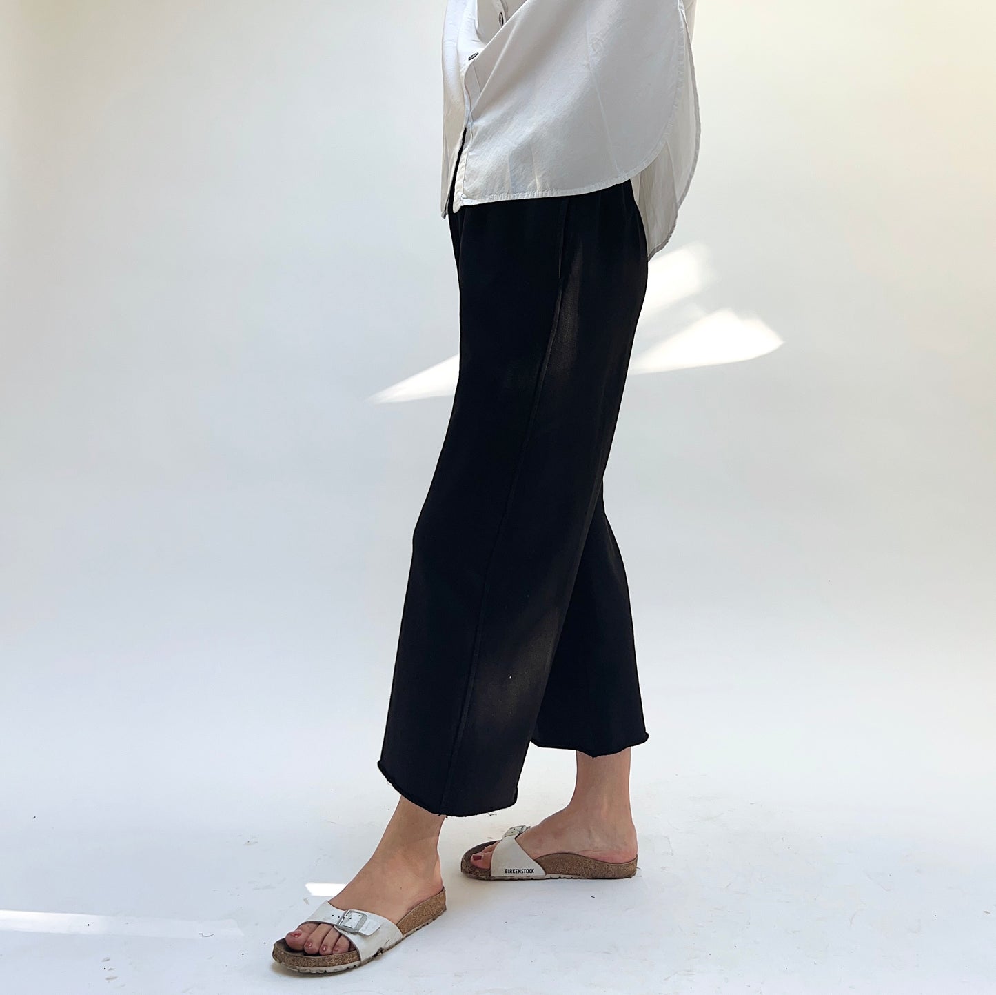 Eleven Stitch | Rib Crop Pant in Black