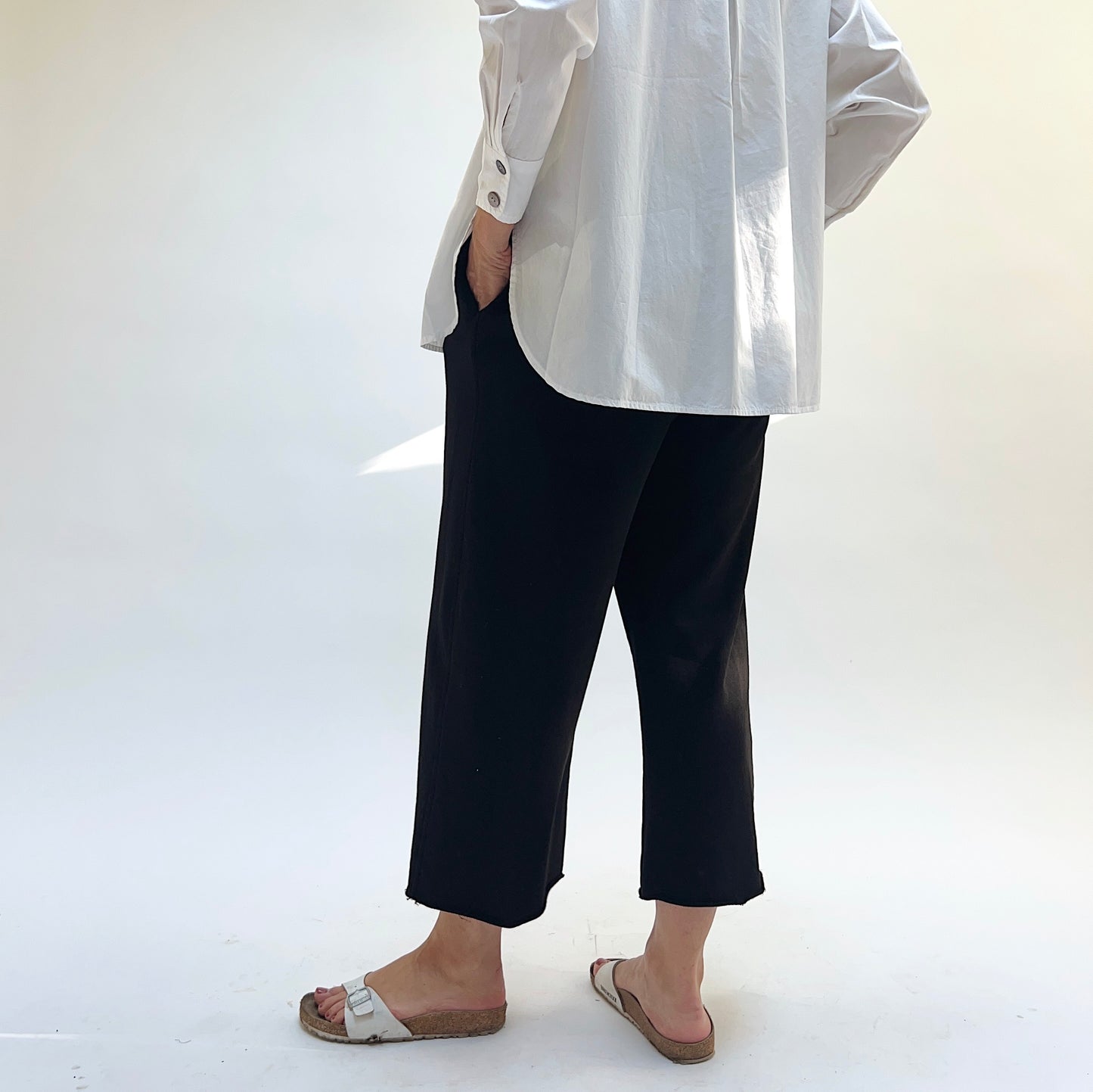 Eleven Stitch | Rib Crop Pant in Black