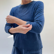 Load image into Gallery viewer, North Star Base | Crop Double Cotton Tee in Indigo
