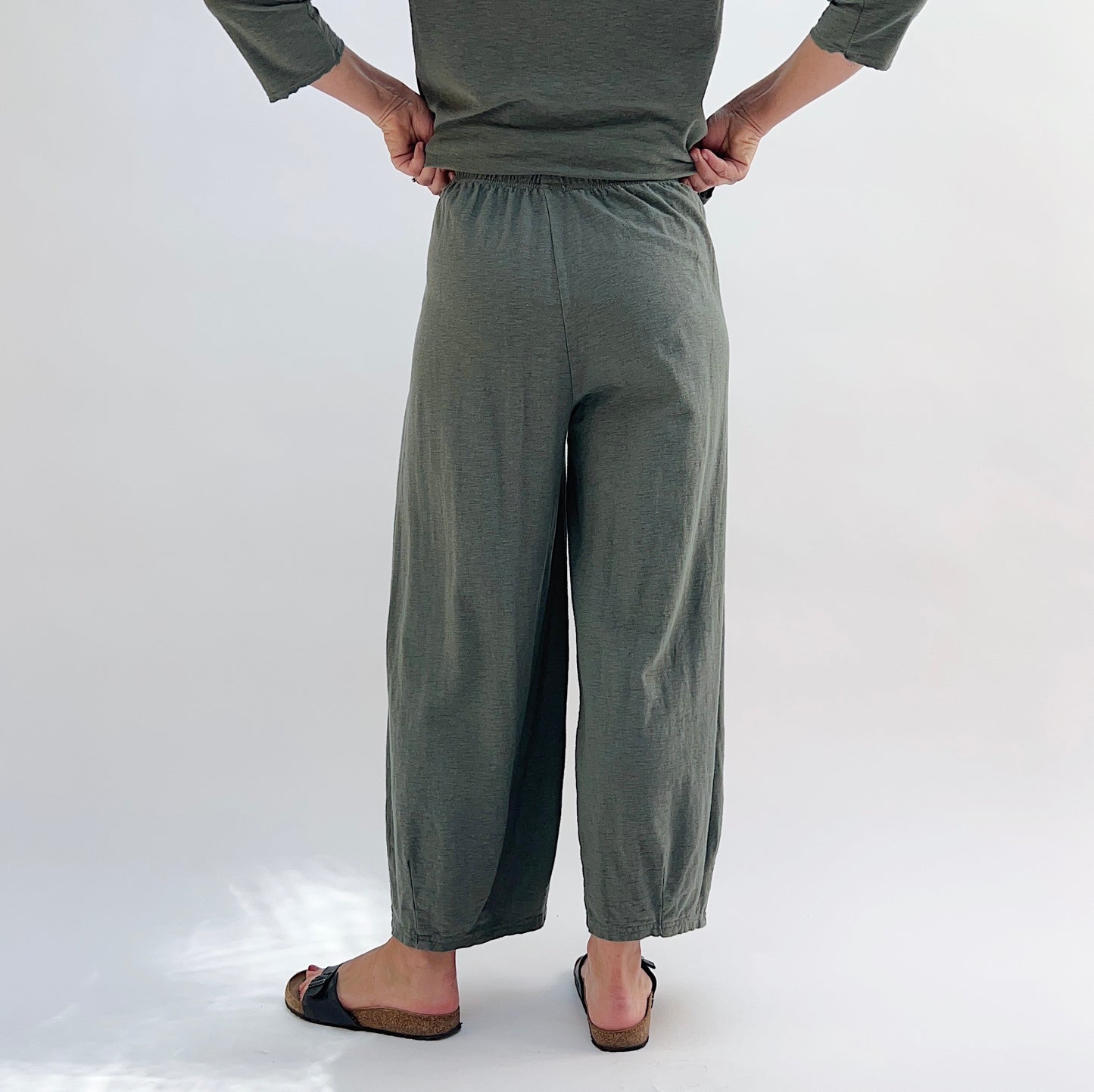 Cropped Pant with Darts in Clay