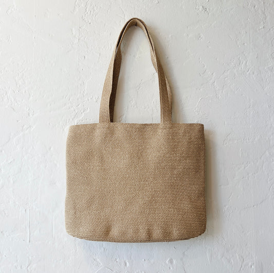 Handbag in Tan Tweed, Medium
