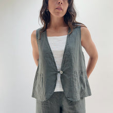 Load image into Gallery viewer, Cut Loose | One Button Linen Vest in Clay
