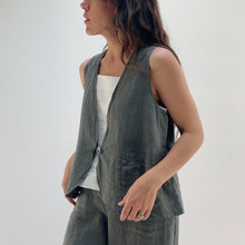 Load image into Gallery viewer, Cut Loose | One Button Linen Vest in Clay
