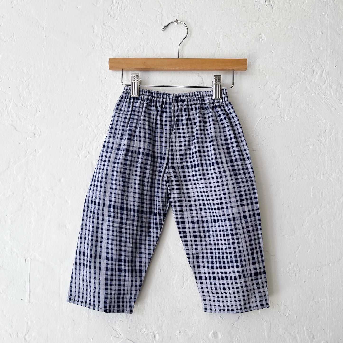 Kids Lazy Pants in Indigo Gingham