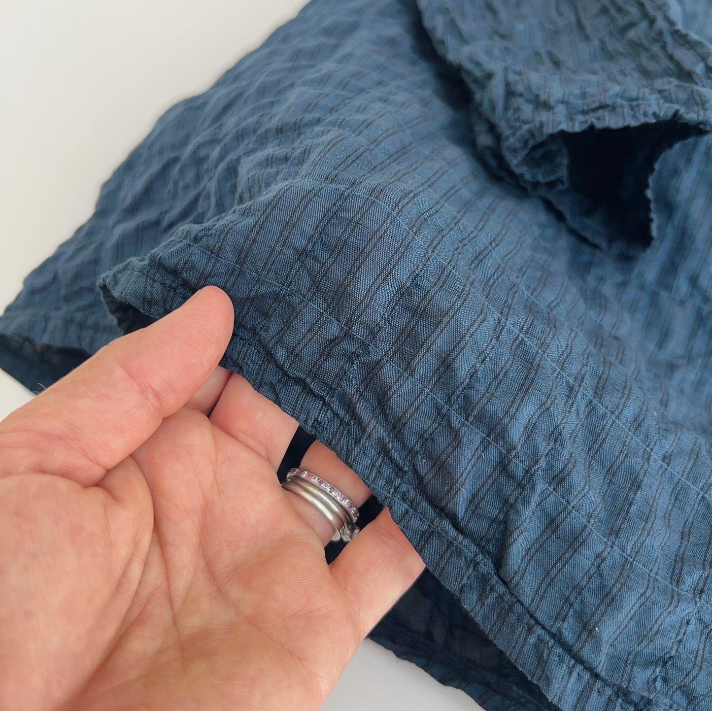 3/4 Sleeve A-Line Grid Top in Etan