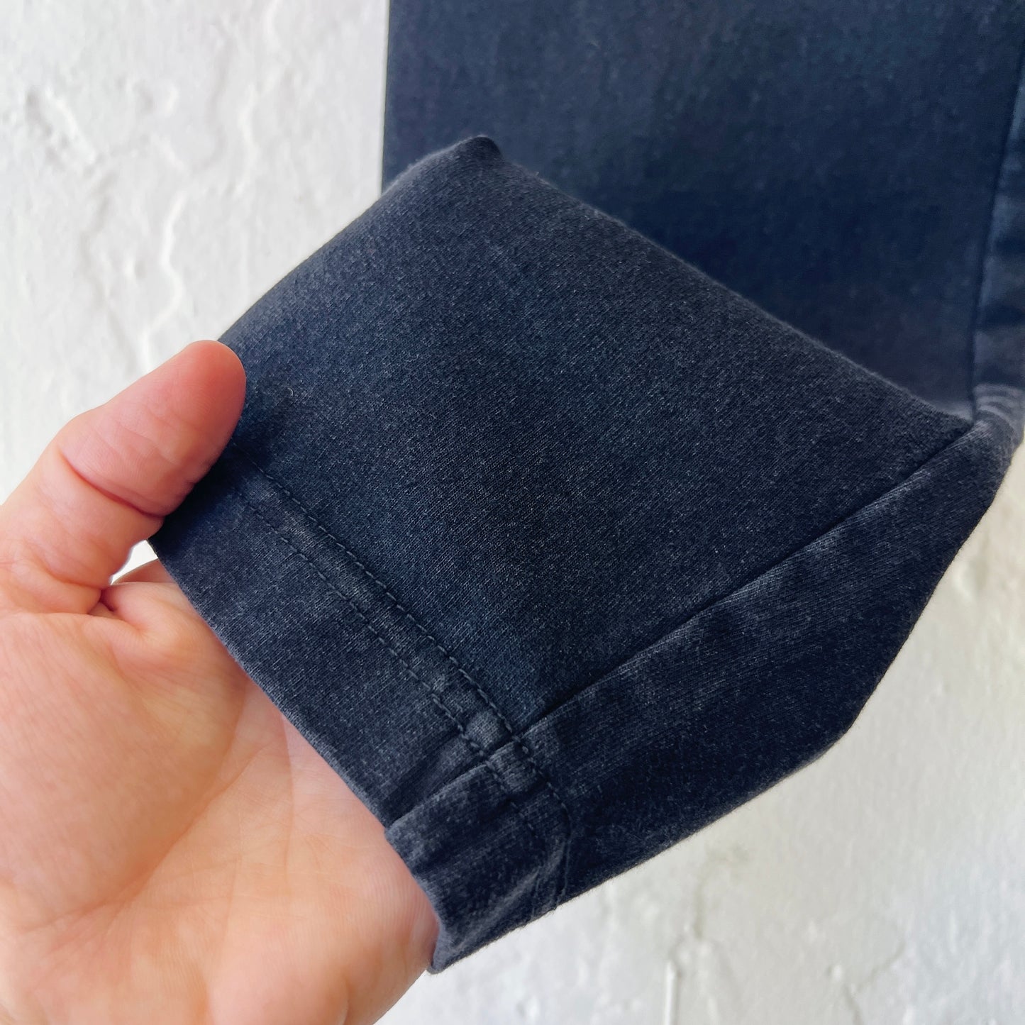 Stonewash Cotton Spun Easy Pant in Black