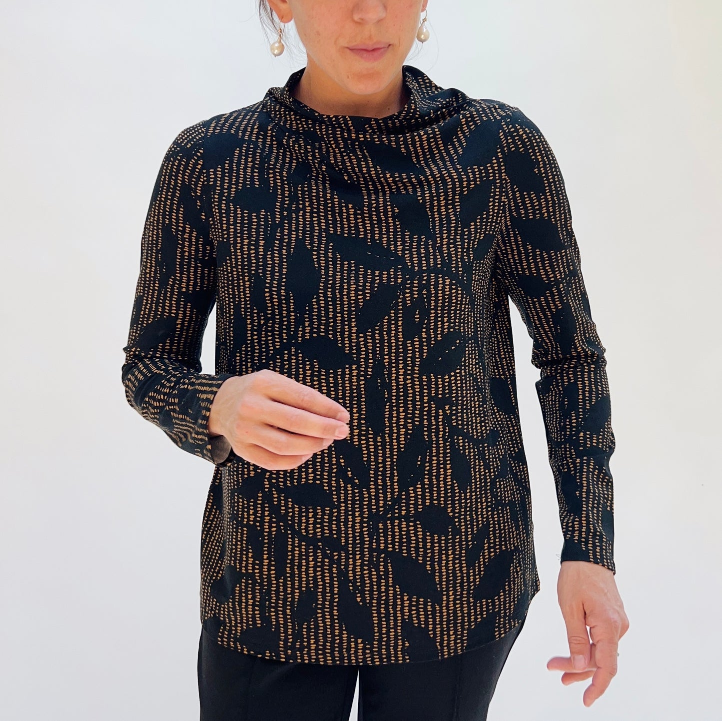 Core Travel Canopy Wrap Neck Top in Cumin