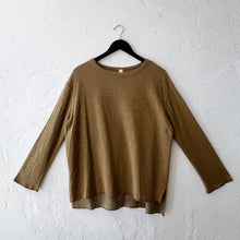 Load image into Gallery viewer, North Star Base | Long Sleeve Double Cotton Beach Tee in Teak
