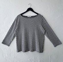 Load image into Gallery viewer, Cut Loose | Wavy Crochet Knit 3/4 Sleeve Boatneck Tee in Laundered
