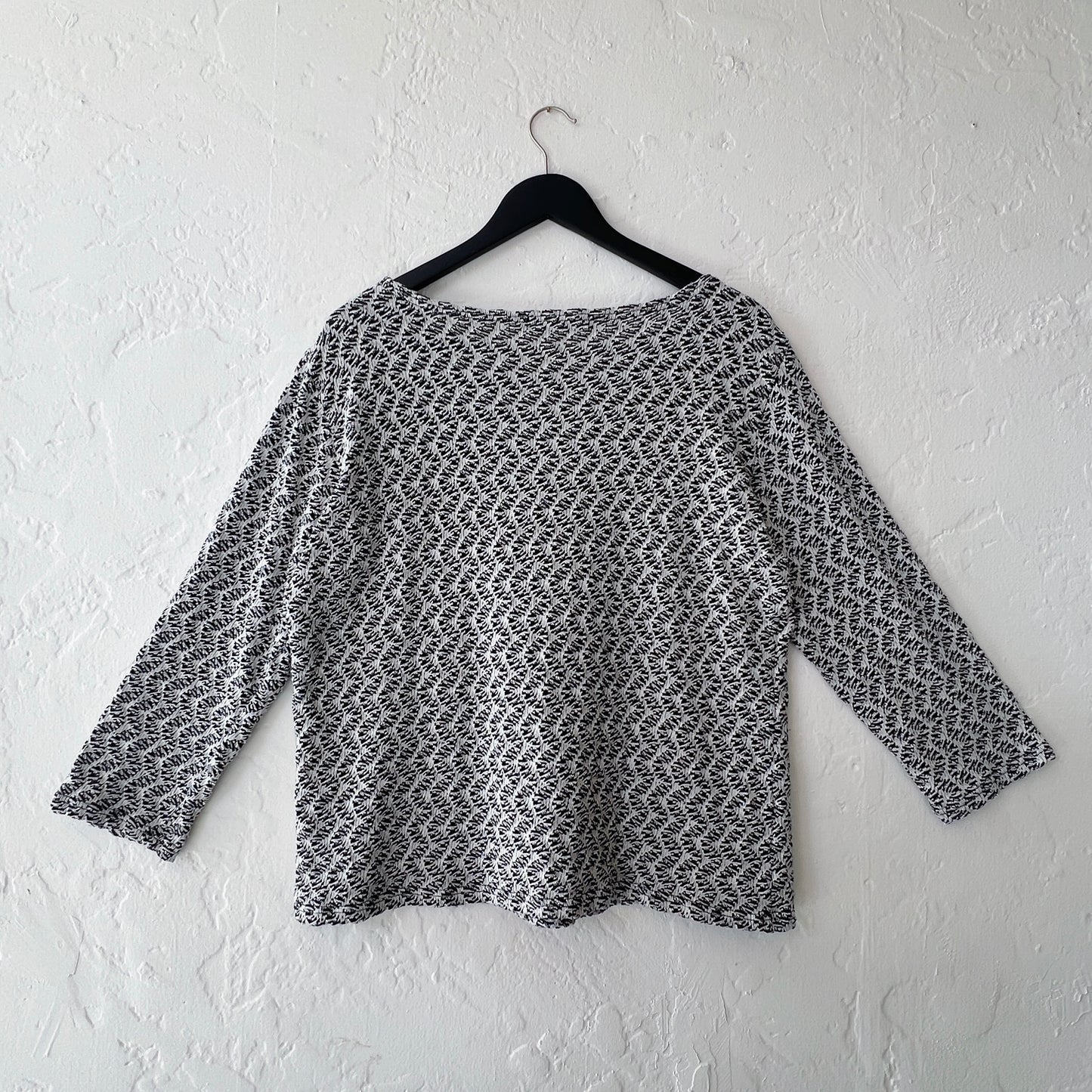 Wavy Crochet Knit 3/4 Sleeve Boatneck Top in Laundered – Cut Loose
