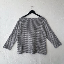 Load image into Gallery viewer, Cut Loose | Wavy Crochet Knit 3/4 Sleeve Boatneck Tee in Laundered
