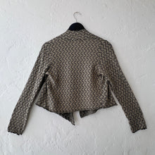 Load image into Gallery viewer, Cut Loose | Wavy Crochet Knit Cropped Cardigan in Lentil
