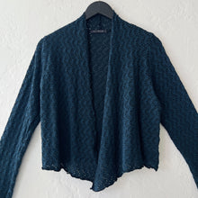 Load image into Gallery viewer, Cut Loose | Wavy Crochet Knit Cropped Cardigan in Etan
