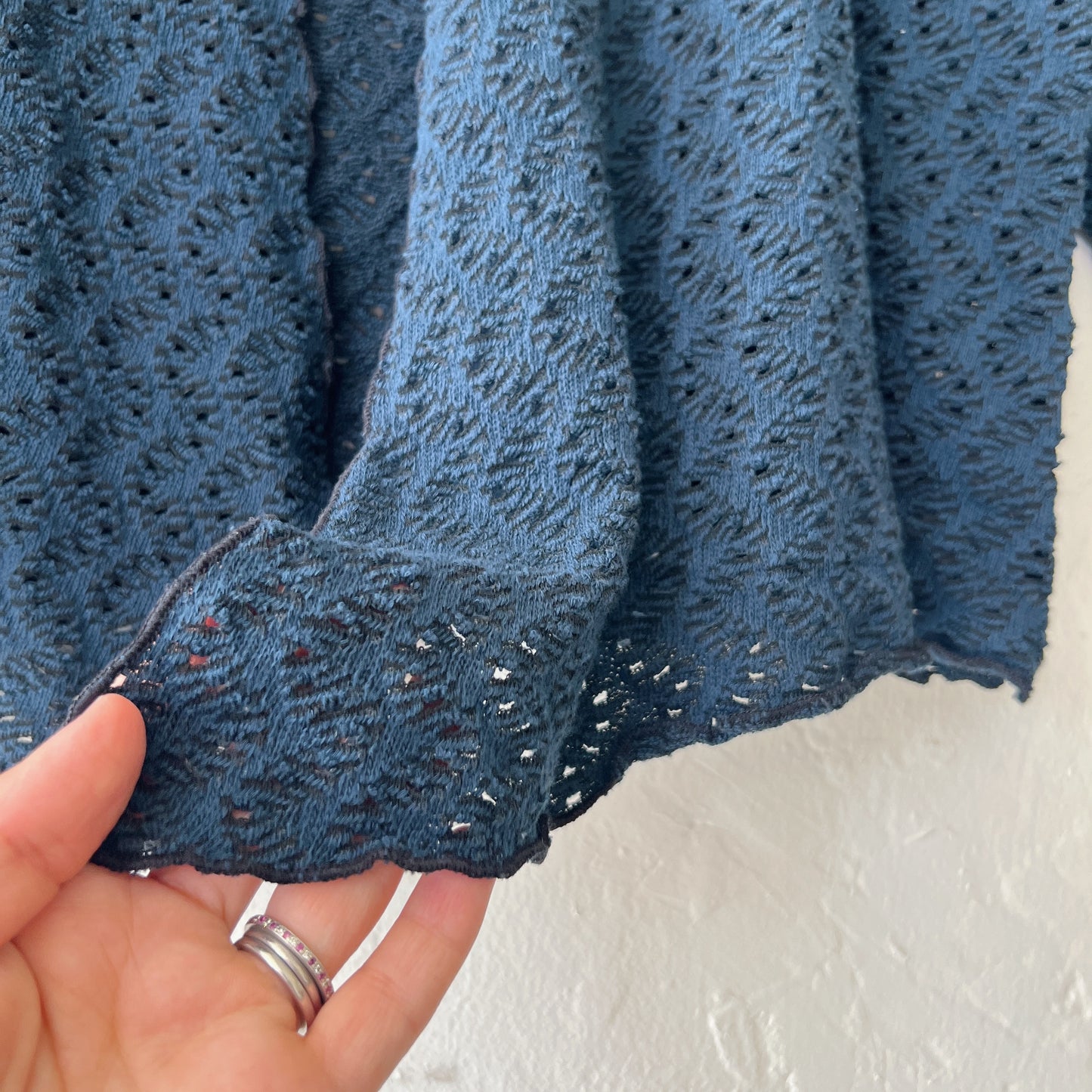 Cut Loose | Wavy Crochet Knit Cropped Cardigan in Etan