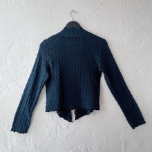 Load image into Gallery viewer, Cut Loose | Wavy Crochet Knit Cropped Cardigan in Etan
