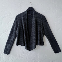 Load image into Gallery viewer, Cut Loose | Wavy Crochet Knit Cropped Cardigan in Gull
