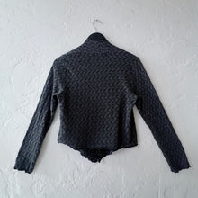 Load image into Gallery viewer, Cut Loose | Wavy Crochet Knit Cropped Cardigan in Gull
