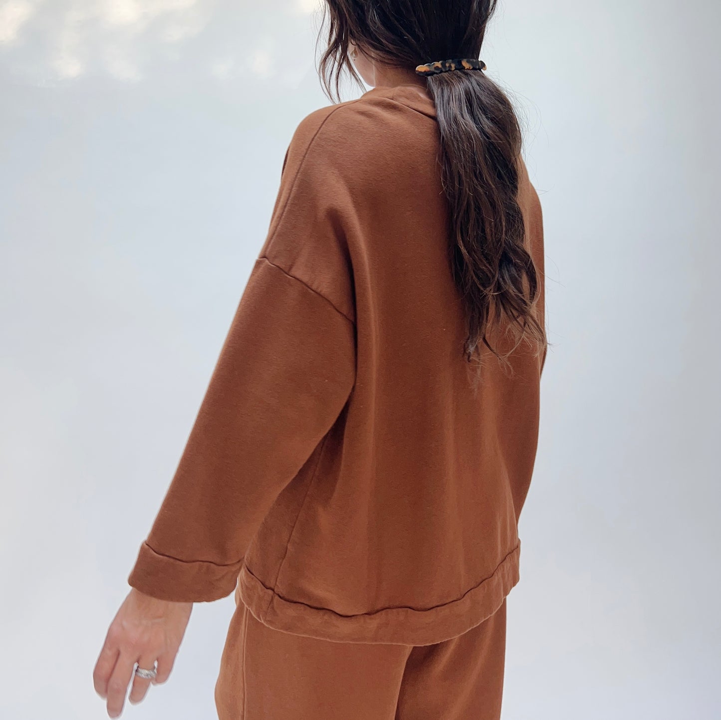 Bryn Walker | Alden Fleece Sweatshirt in Pinecone