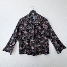 Load image into Gallery viewer, Habitat | Floral Flounce Button Down in Black
