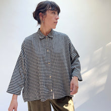 Load image into Gallery viewer, Eleven Stitch | Small Check Big Shirt in Cloud
