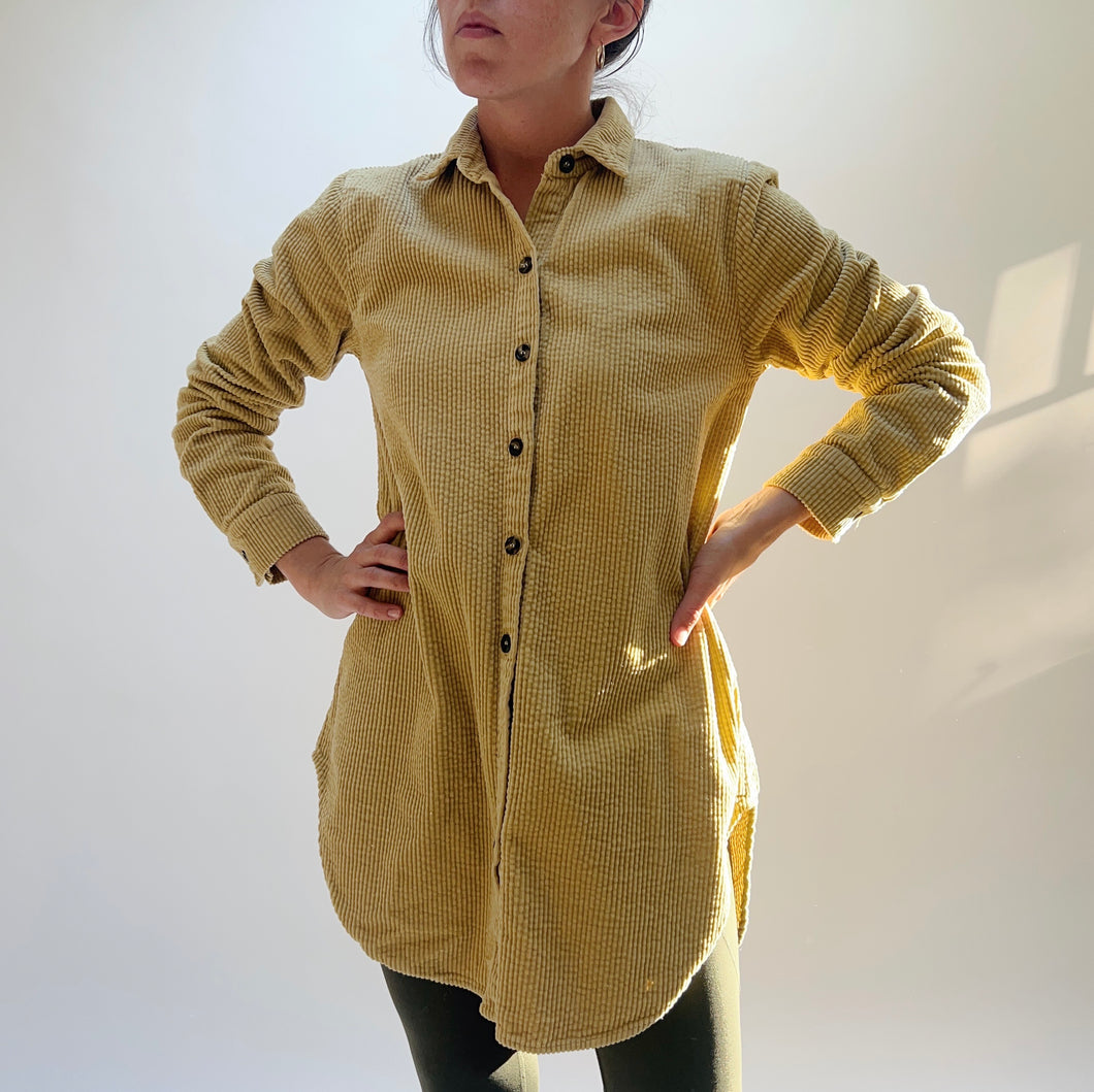 Cut Loose | Long Lux Corduroy Shirt in Mustard Seed