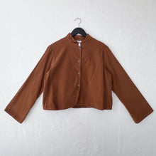 Load image into Gallery viewer, Bryn Walker | Corduroy Standing Collar Crop Jacket in Pinecone
