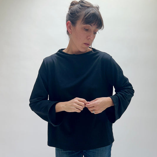 Belen Mockneck Shirt in Black