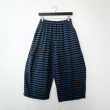 Load image into Gallery viewer, Cut Loose | Fleece Balloon Crop Pant in Black Stripe &amp; Etan
