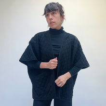 Load image into Gallery viewer, Cut Loose | Quilted Shawl Cardigan in Black
