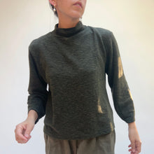 Load image into Gallery viewer, Cut Loose | Crimped Mock Neck Top in Kelp
