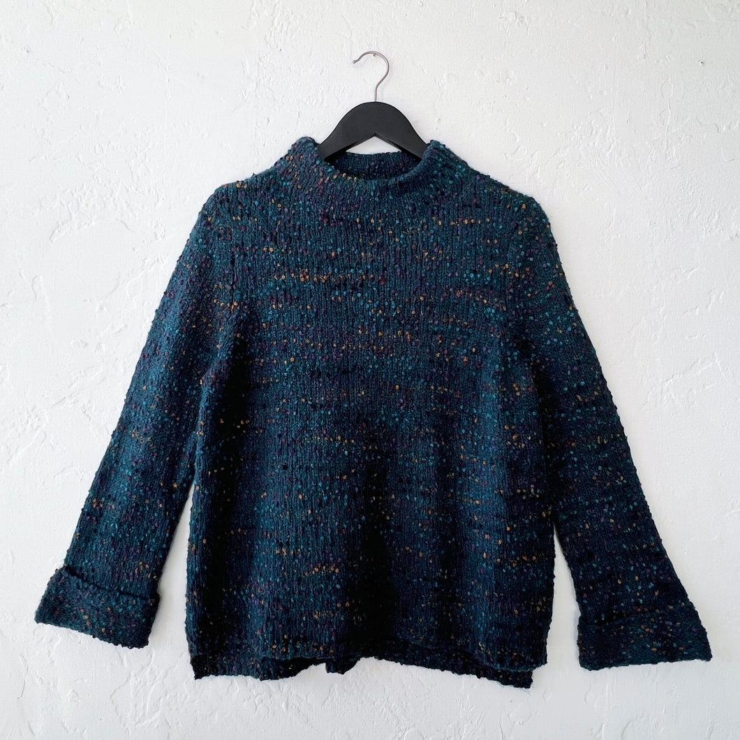 Confetti Funnel Neck Pullover in Juniper